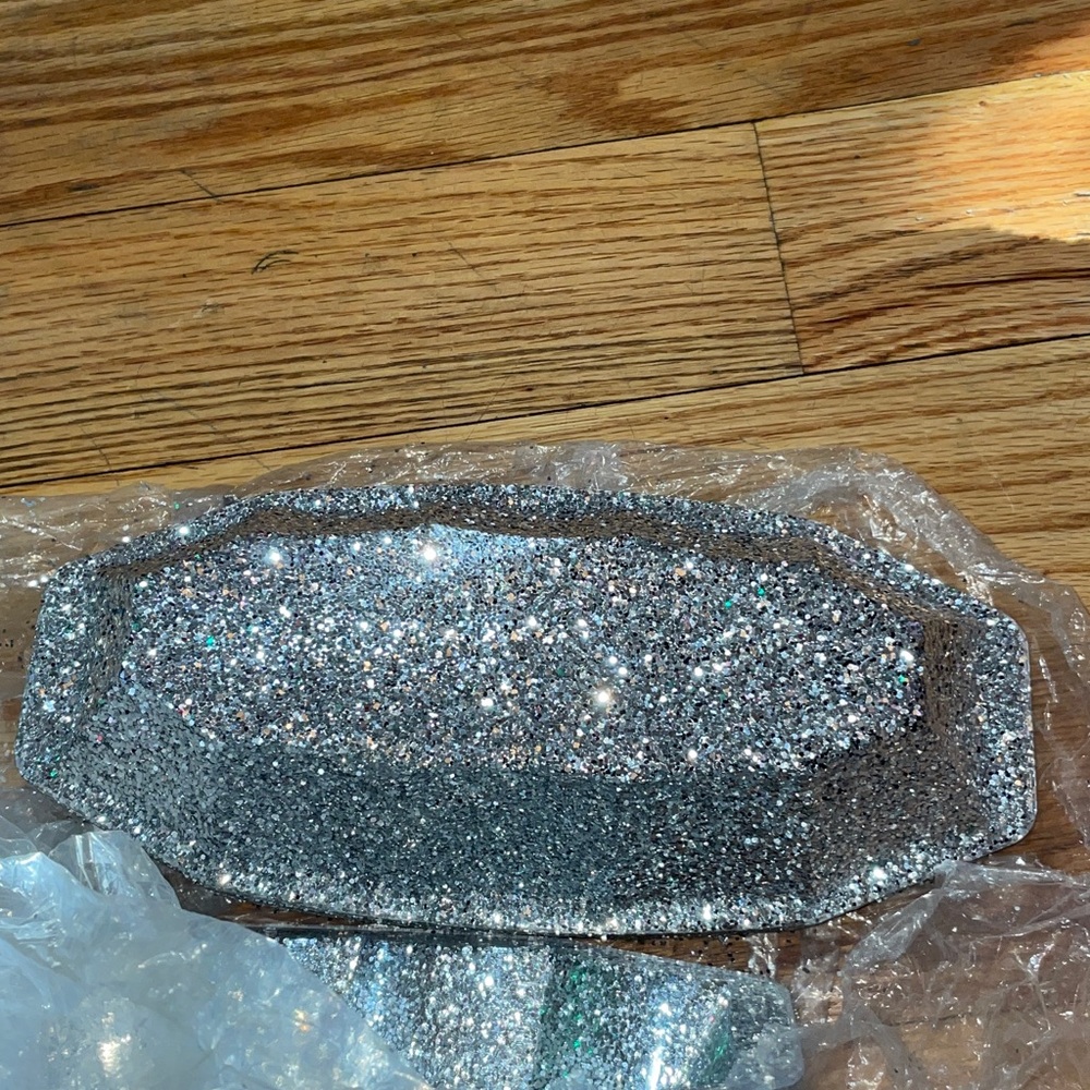 18 Bowls Self Made Glittered Plastic Candy Dishes and centerpieces.